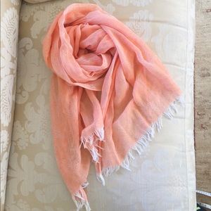 Silk and Linen Peach Scarf